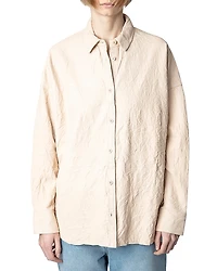 Zadig & Voltaire Tamara Crinkled Leather Shirt