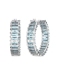 Matrix Baguette Color Crystal Hoop Earrings