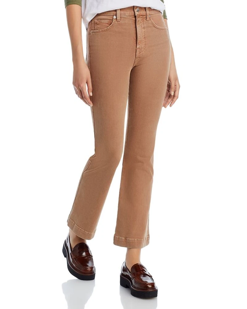 Carson High Rise Ankle Flare Leg Jeans Tan Sierra