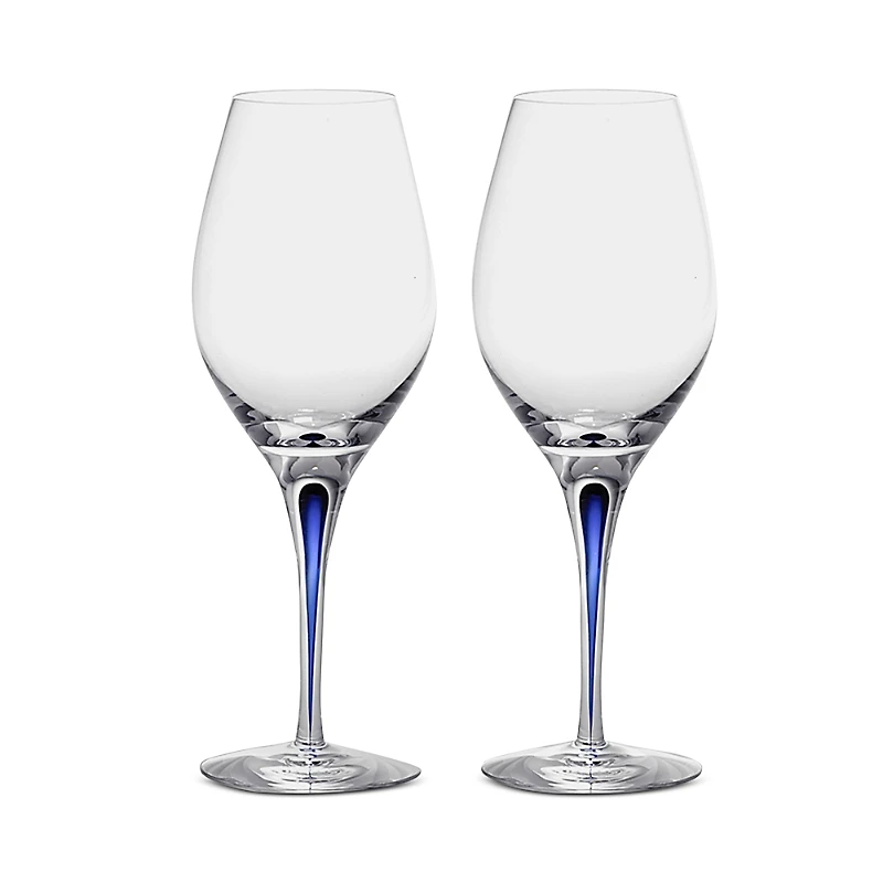 Orrefors Intermezzo Blue Wine Glass, Set of 2