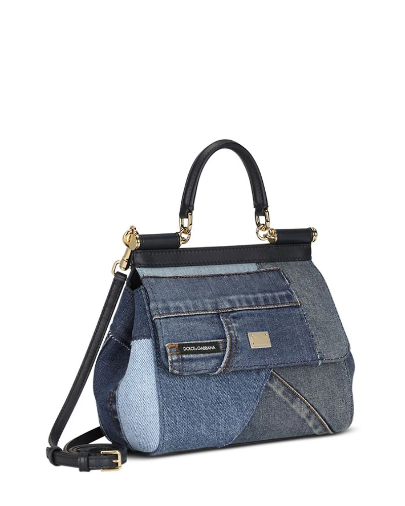 Small Sicily Bag in Patchwork Denim