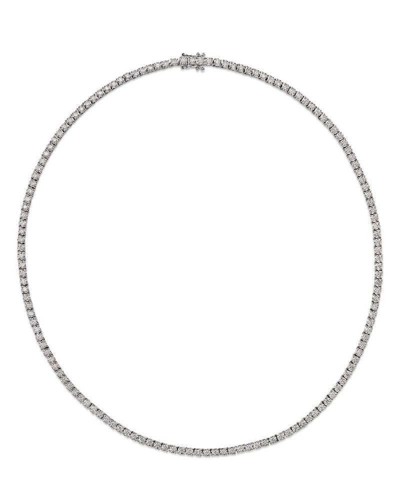 Diamond Classic Tennis Necklaces 14K White Gold, 3.0-7.0 tcw