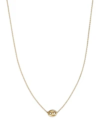 14K Yellow Gold Puff Mariner Link Pendant Necklace, 18"