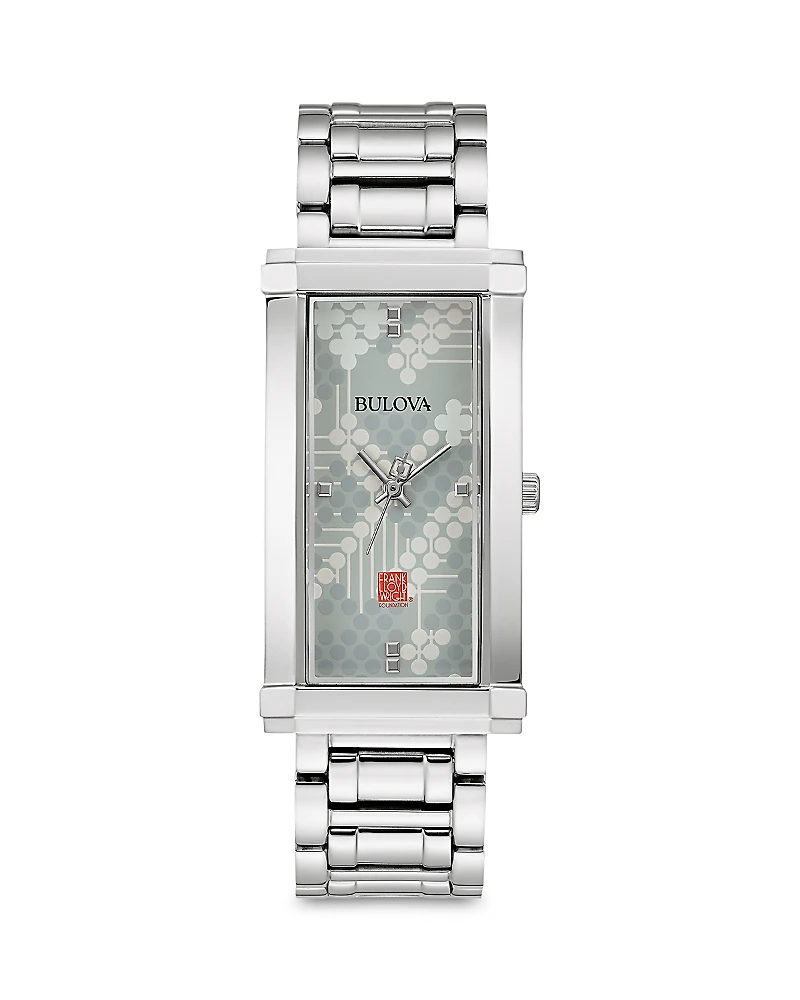 Bulova Frank Lloyd Wright Pattern #106 Watch, 24.6mm x 45mm