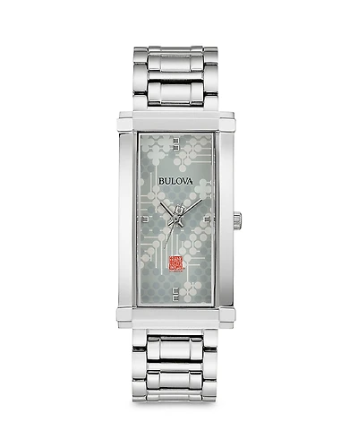 Bulova Frank Lloyd Wright Pattern #106 Watch, 24.6mm x 45mm