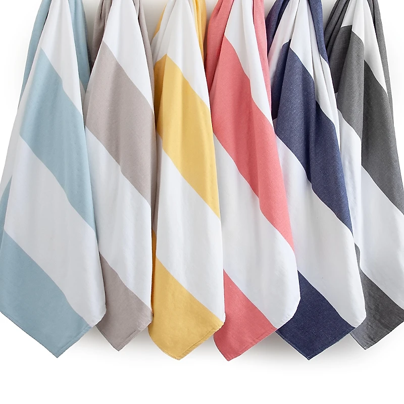 Kassatex Block Stripe Fouta Beach Towel