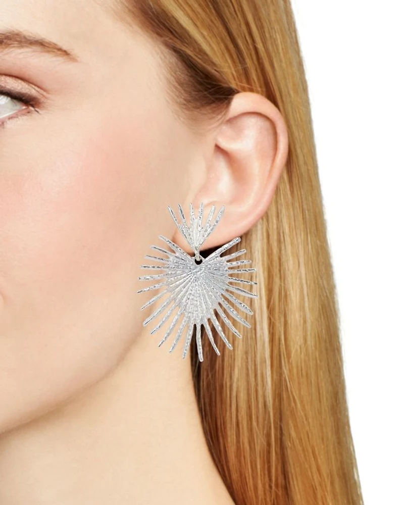 Silver Fan Large Earrings