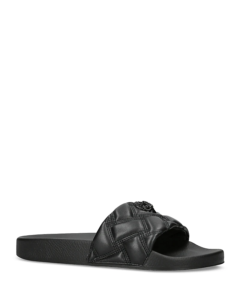Kurt Geiger London Women's Meena Eagle Drench Quilted Slide Sandals