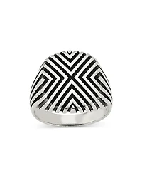 Milanesi And Co Men's Sterling Silver Textured Chevron Statement Ring
