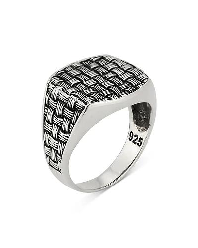 Milanesi and Co Weave Textured Signet Ring