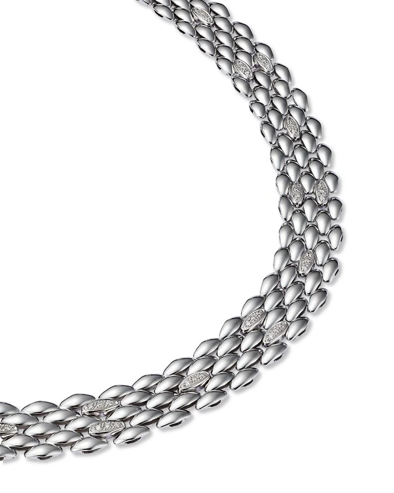 14K Yellow Gold & 14K White Gold Diamond Panther Collar Necklace, 18"