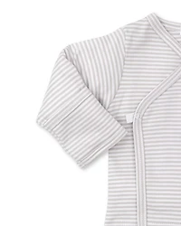 Unisex Cotton Striped Shirt and Footed Pants Set - Baby