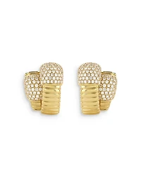 18K Yellow Gold Via Mercanti Diamond Pavé Double Tubogas Hoop Earrings