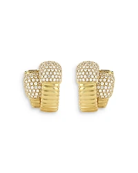 Alberto Milani 18K Yellow Gold Via Mercanti Diamond Pave Double Tubogas Hoop Earrings
