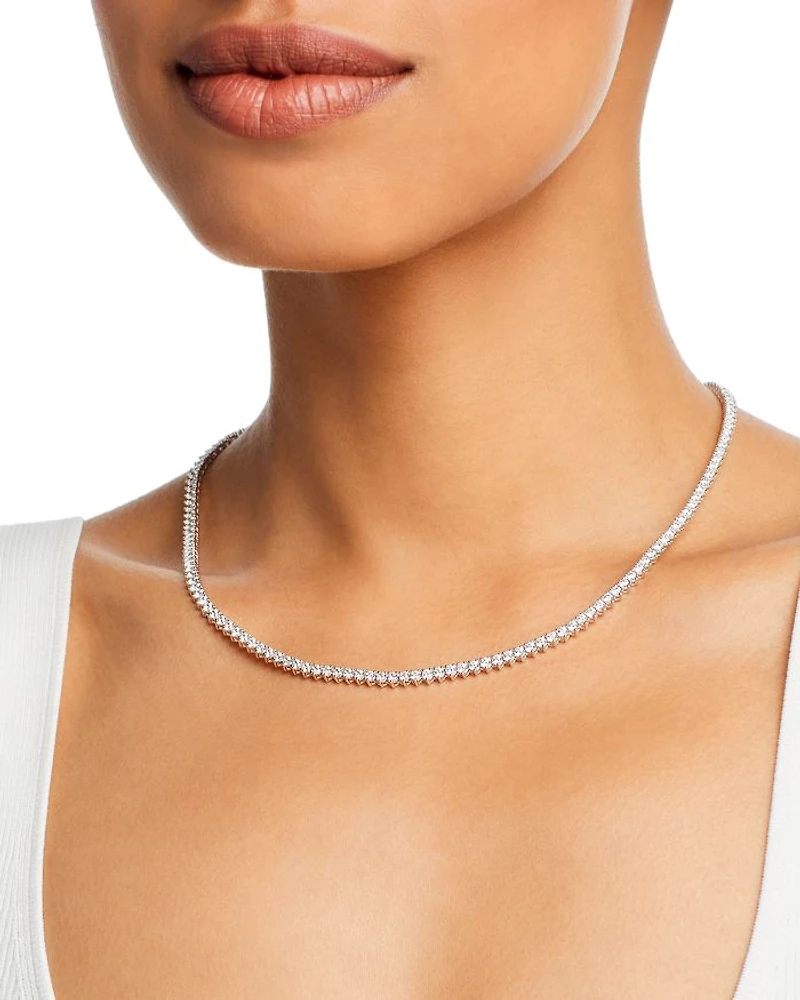 Certified Colorless Diamond Classic Tennis Necklace Collection 14K White Gold, 5.5-7 tcw