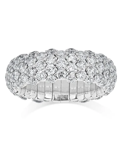 18K White Gold Diamond Domed Stretch Ring