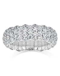 18K White Gold Diamond Domed Stretch Ring