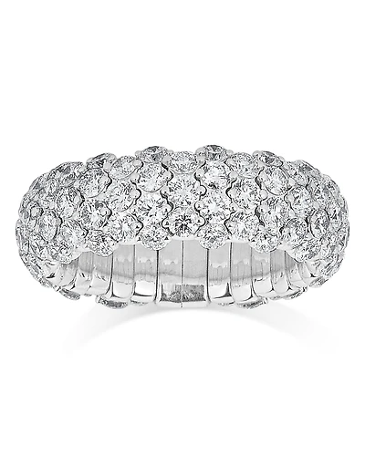 Zydo 18K White Gold Diamond Domed Stretch Ring