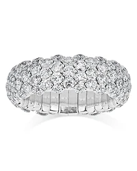 Zydo 18K White Gold Diamond Domed Stretch Ring