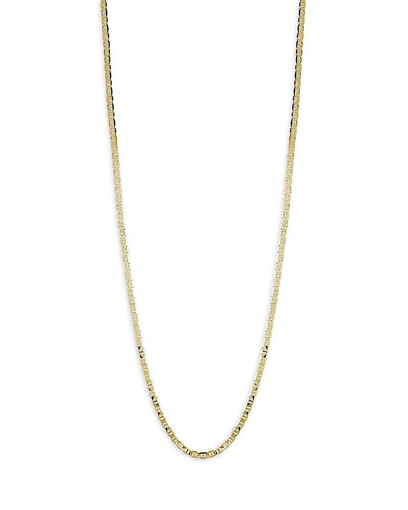Milanesi And Co 18K Yellow Gold on Sterling Silver 3mm Mariner Link Chain Necklace, 20