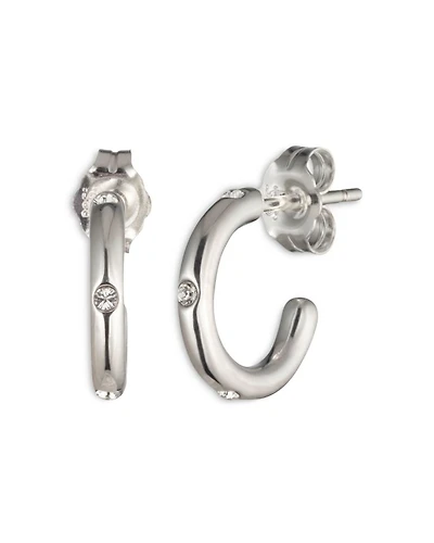 Sterling Silver & Crystal Huggie Earrings