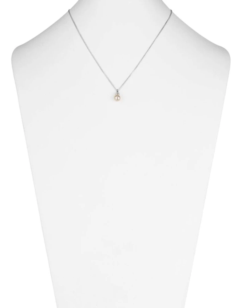 Sterling Silver & Cultured Freshwater Pearl Pendant Necklace, 15"-18"