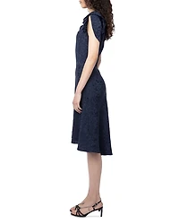 Roberty Jacquard Leopard Print Silk Dress