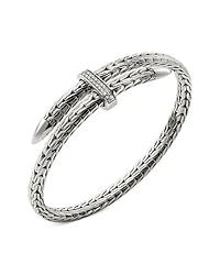 John Hardy Sterling Silver Diamond Spear Flex Cuff