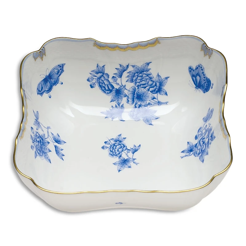 Herend Square Porcelain Fruit Dish