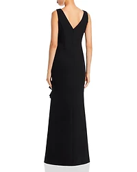 Sleeveless Cascading-Ruffle Gown
