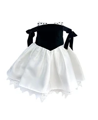 Petite Maison Kids Girls' Audrey Ceremony Dress with Black Velvet Top and White Sateen Skirt - Baby, Little Kid, Big Kid
