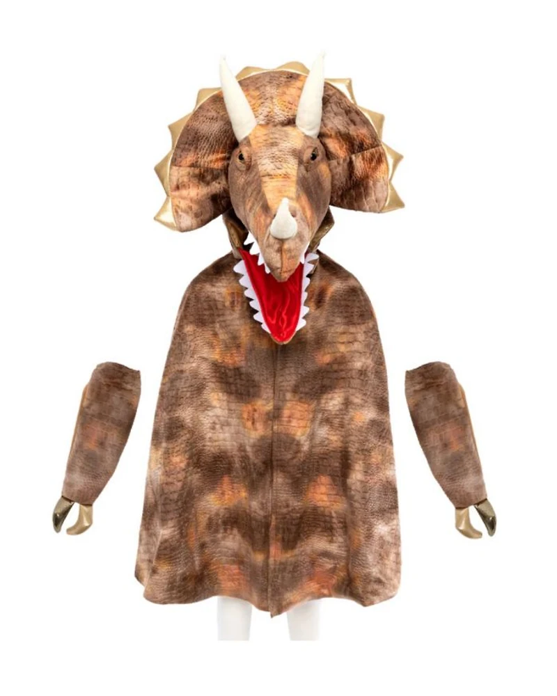 Grandasaurus Triceratops Cape Costume with Claws - Ages 4-6