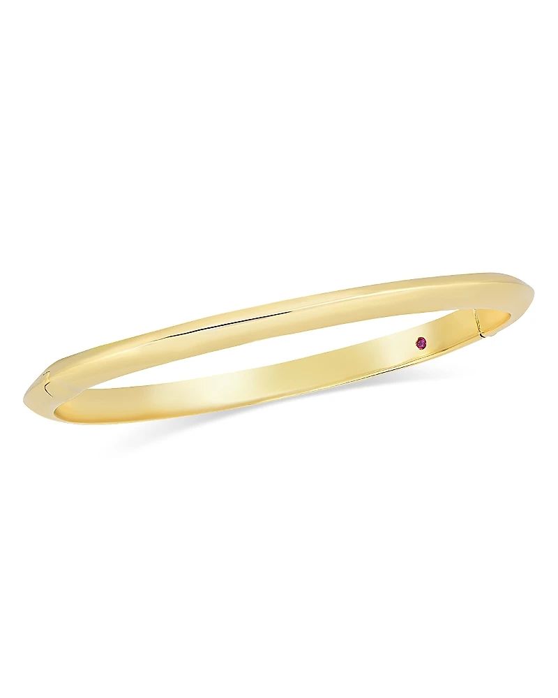 Roberto Coin 18K Yellow Gold Knife Edge Hinged Bangle Bracelet