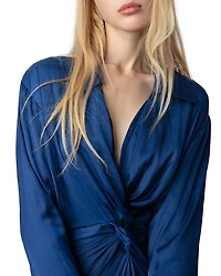 Rozo Twist Front Satin Dress