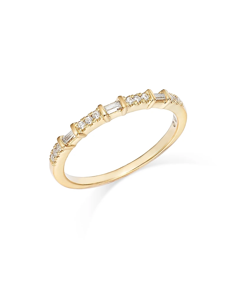 Bloomingdale's Fine Collection Diamond Baguette & Round Narrow Band