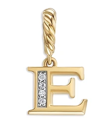 David Yurman 18K Gold Amulets Diamond Pave Initial Pendant