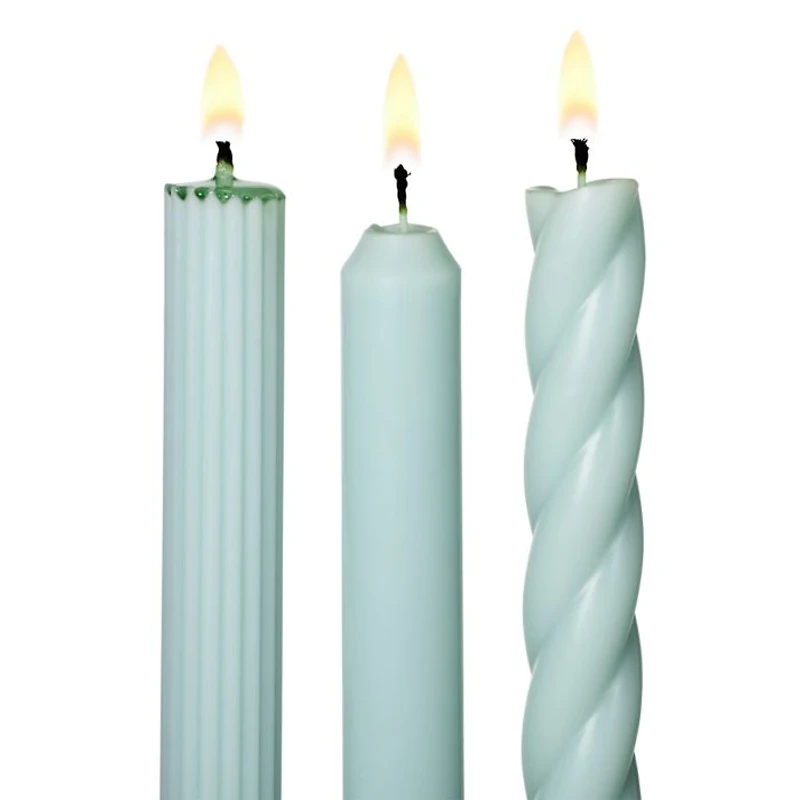 Assorted Light Blue Candle Tapers 3-Pack, 7.65 oz.