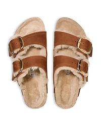 Women's Big Buckle Arizona Shearling Slide Sandals
