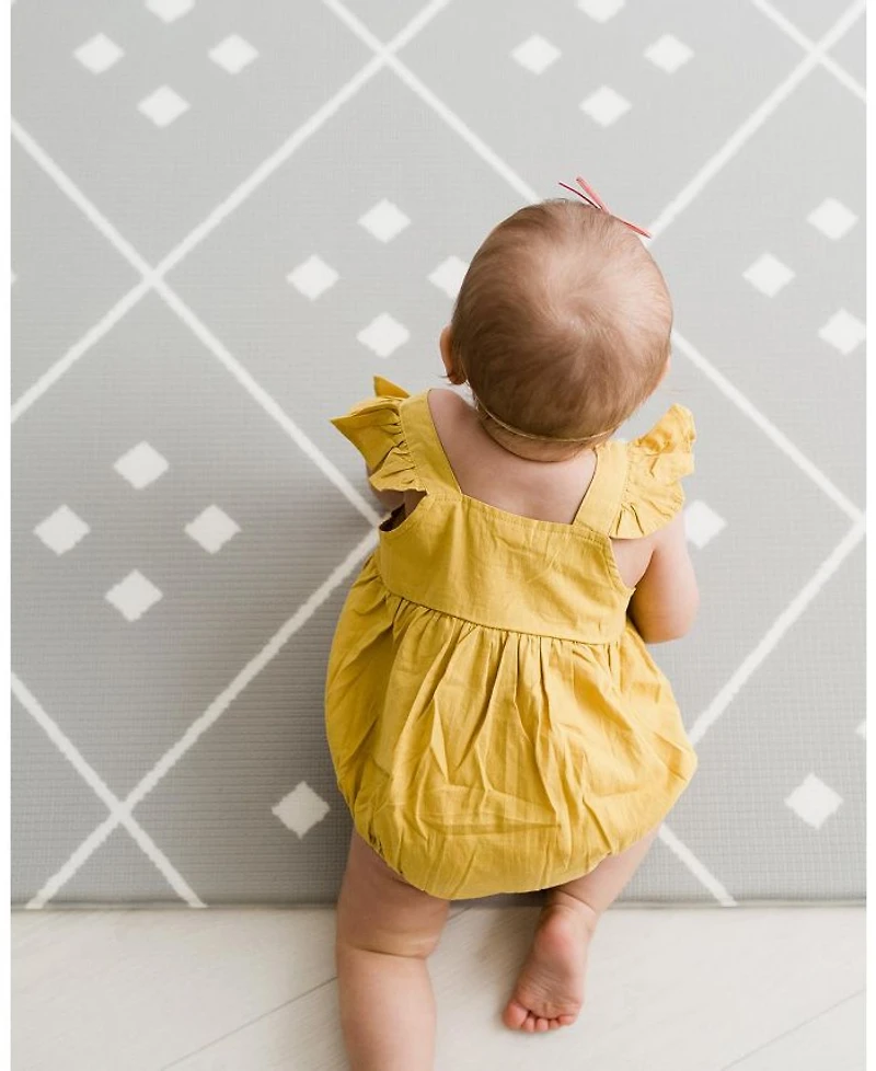 Reversible Baby PlayMat - Dash + Diamond Design - Soft, Non-Toxic Foam - Waterproof, Easy to Clean
