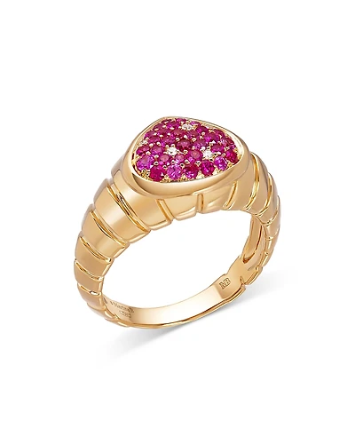 Marina B 18K Yellow Gold Timo Ruby & Diamond Pave Ring