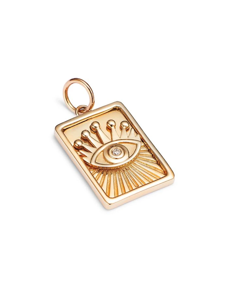 Charm Collection 14K Yellow Gold Diamond Evil Eye Charm
