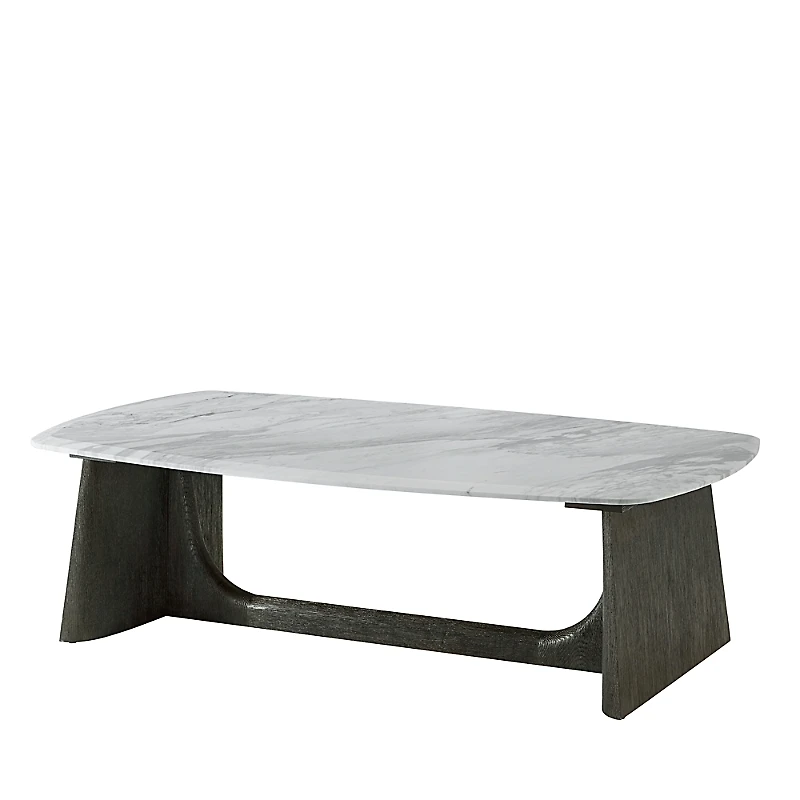 Theodore Alexander Repose Wooden Coffee Table with Marble Top