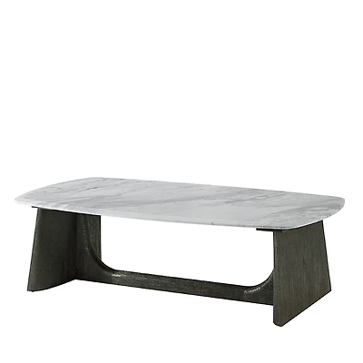 Theodore Alexander Repose Wooden Coffee Table with Marble Top