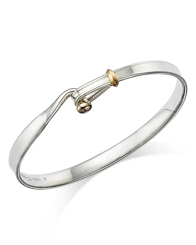 Georg Jensen Sterling Silver & 18K Yellow Gold Torun Bangle Bracelet