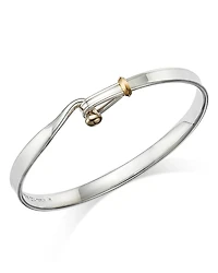 Georg Jensen Sterling Silver & 18K Yellow Gold Torun Bangle Bracelet