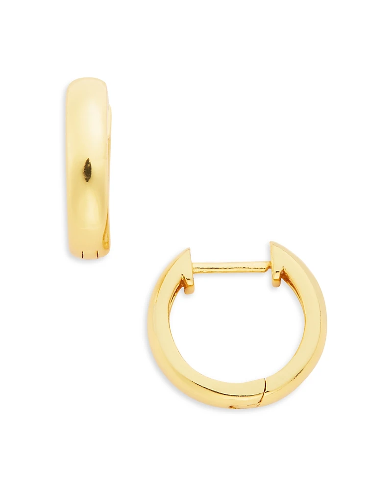 Aqua 18K Yellow Gold Plated Sterling Silver Huggie Hoop Earrings - Exclusive