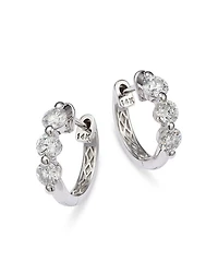 Diamond Hoop Earrings 14K White Gold, 0.5-1.5 tcw