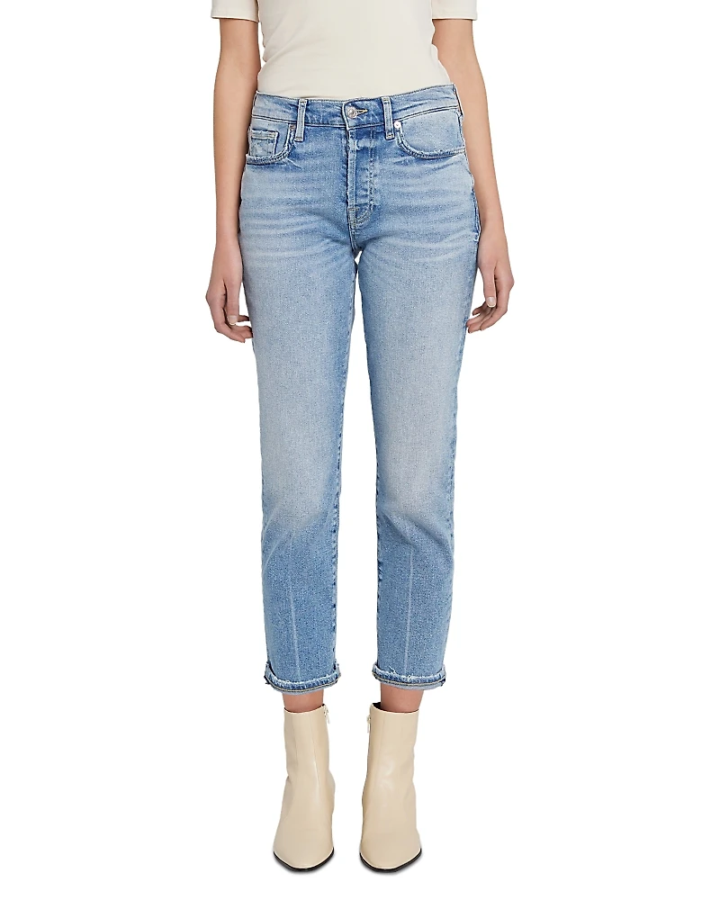 7 For All Mankind Josefina High Rise Crop Slim Jeans