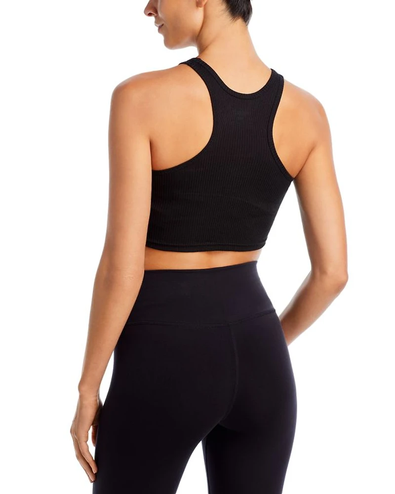 Cotton Cropped Racerback Tank Top