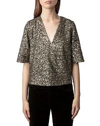 Zadig & Voltaire Tytane Sequin Top